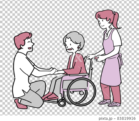 Wheelchair Care-Care Worker - Stock Illustration [83819916] - PIXTA