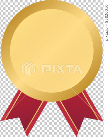 広告等に使用できる金メダル・リボンのイラスト素材 83820010