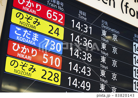 新幹線の時刻表の写真素材 [83820143] - PIXTA