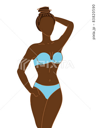 Illustration of pretty woman in bikini. Bra and panties set. Abstract figure. Illustration of pretty woman in bikini. Bra and panties set. Abstract figure. 83820590