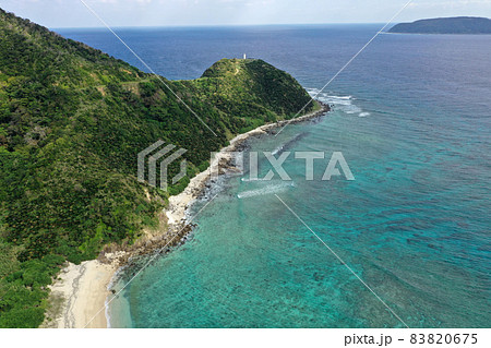奄美の龍郷町の今井崎の岬の空撮 奄美の龍郷町の今井崎の岬の空撮 83820675