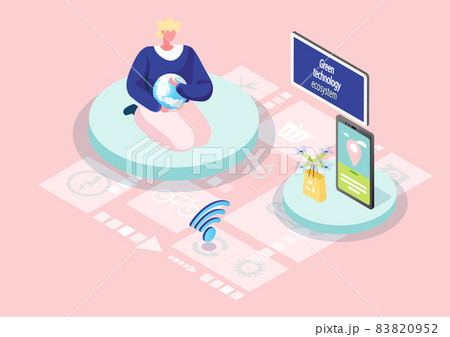 Green technology ecosystem concept. Renewable net energy. Power production industrial novation Green technology ecosystem concept. Renewable net energy. Power production industrial novation 83820952