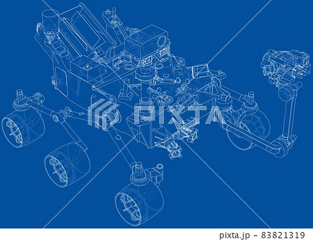 Mars Rover. Vector rendering of 3d Mars Rover. Vector rendering of 3d 83821319