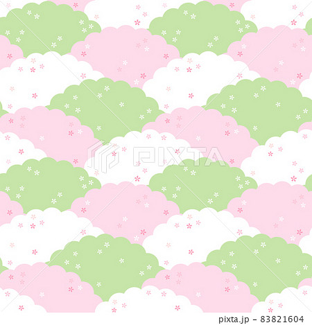 満開の桜の木々　背景素材　シームレスパターン 83821604