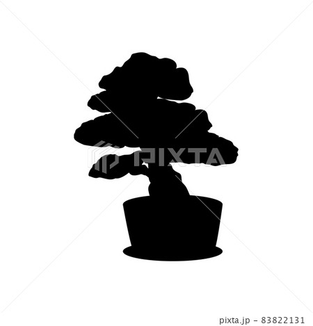 Silhouette miniature asian Bonsai tree 83822131
