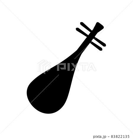 Silhouette ancient four stringed Chinese musical instrument pipa Silhouette ancient four stringed Chinese musical instrument pipa 83822135