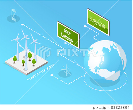 Electricity, alternative energy production using green technology to protect environment on planet Electricity, alternative energy production using green technology to protect environment on planet 83822394