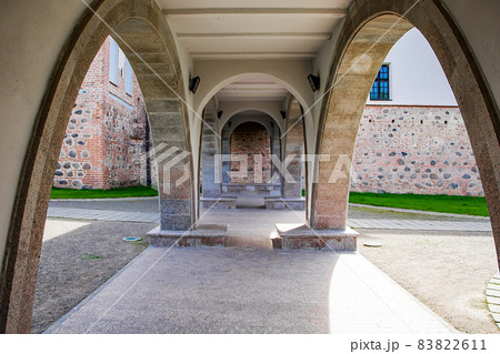 Beautiful old arched stone bridge. Ancient architecture, view from below. Beautiful old arched stone bridge. Ancient architecture, view from below. 83822611
