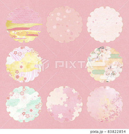 和紙の風合いを感じる背景素材　春、桜の季節【1:1】 83822854