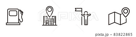 Navigation, location, GPS elements - thin line web 83822865
