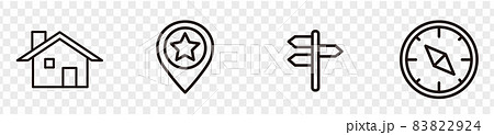 Navigation, location, GPS elements - thin line web Navigation, location, GPS elements - thin line web 83822924
