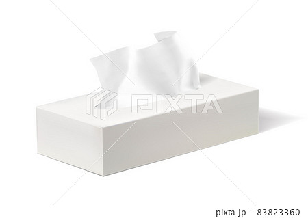 Box of tissues on white background. Realistic vector, 3d illustraton 83823360