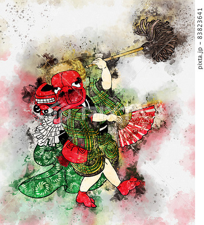 浮世絵 子供 その24 水彩風 浮世絵 子供 その24 水彩風 83823641