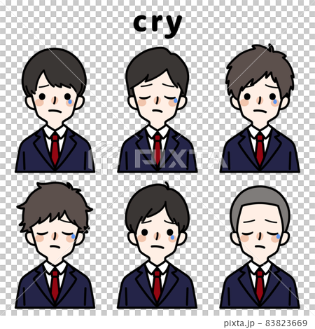 Person illustration set _ high school boy _ cry Person illustration set _ high school boy _ cry 83823669