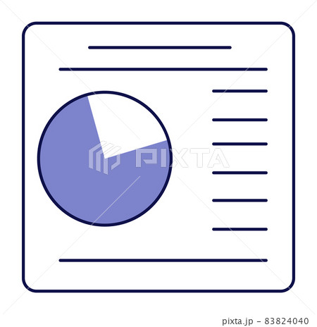 Text frame with pie chart. Data statictics icon 83824040