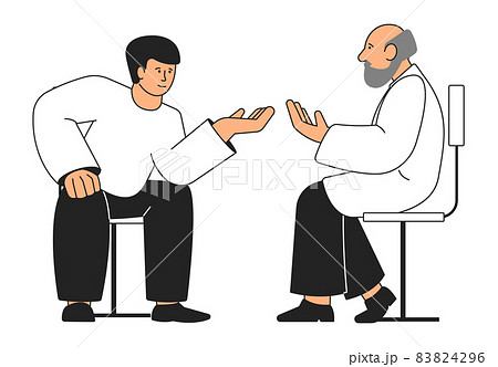 Patient talking with doctor. Medical consultation. Clinic visit 83824296