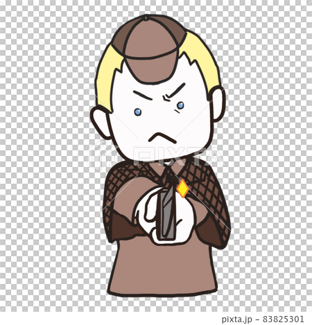 Middle-aged detective holding a kitchen knife (male 3) Middle-aged detective holding a kitchen knife (male 3) 83825301
