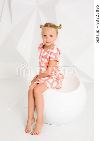 Little fashion model's Little fashion model in dress photo in photostudio backstage ...