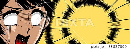 70年代少女漫画嫌な予感怖がり怯える黒髪女性アップ 70年代少女漫画嫌な予感怖がり怯える黒髪女性アップ 83827099