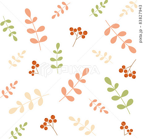 Seamless pattern for background with leaves and berries. Vector illustration Seamless pattern for background with leaves and berries. Vector illustration 83827943