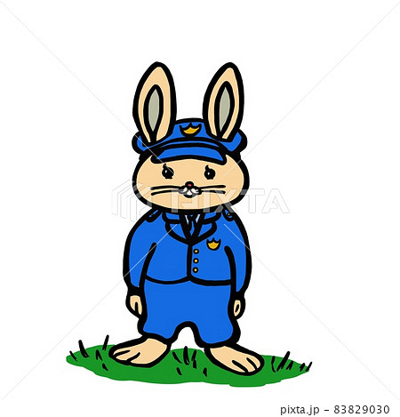 うさぎの警察官のイラスト素材 9030
