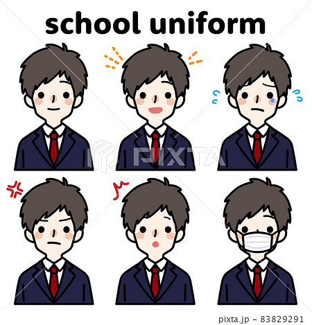 人物イラスト_男子高生表情セット 83829291
