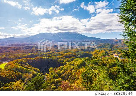 《長野県》開田高原　九蔵峠より御嶽山 83829544
