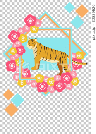 Japanese style background material of tiger and flower Japanese style background material of tiger and flower 83829626