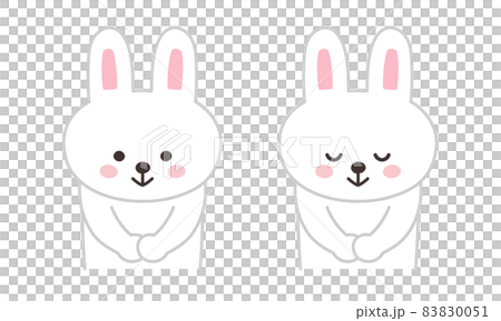 おじぎをするウサギのイラスト おじぎをするウサギのイラスト 83830051