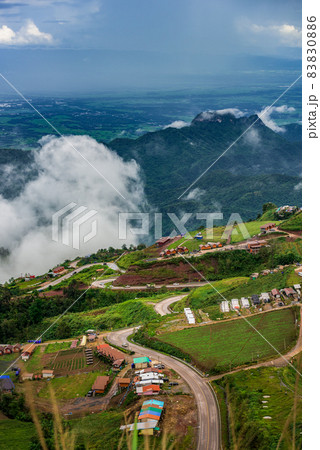 Nature Lighting Road in fog between road go to Phu Tabberk 83830886
