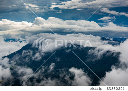 Clouds, mist, cover the mountain peaks, tropical rainforests, Thailand 83830891