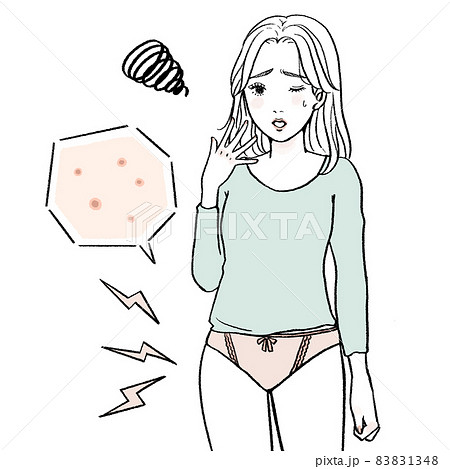 デリケートゾーンの吹き出物に悩む女性 83831348