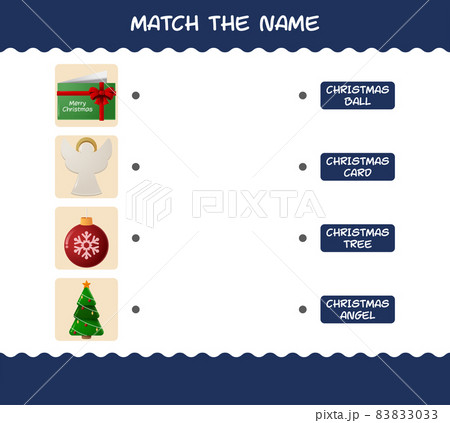 Match the name of cartoon christmas. Matching game. Educational game for pre shool years kids and toddlers 83833033