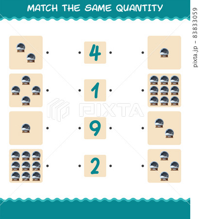 Match the same quantity of glass snow ball. Counting game. Educational game for pre shool years kids and toddlers 83833059