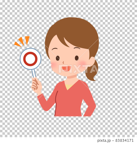 回答する私服の女性のイラスト 83834171