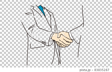 Up the hand of a businessman who shakes hands 83835287
