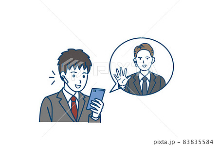 スマートフォンで英会話を学ぶ　習う　学生　男の子　中高生　中学生　高校生 83835584