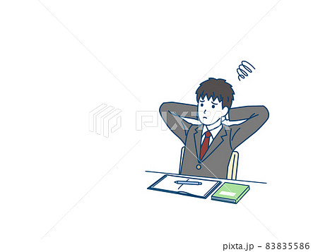 勉強がはかどらない学生　男の子　生徒　中高生　中学生　高校生　退屈　つまらない　 83835586