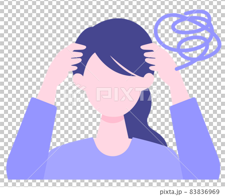 Casual woman's upper body illustration is in trouble 83836969
