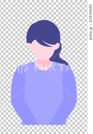Casual female upper body illustration bow 83836980