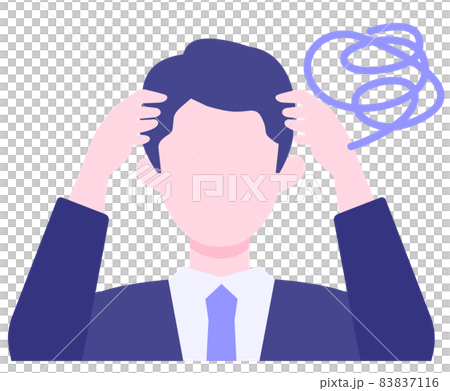 Illustration of the upper body of a man in a suit 83837116