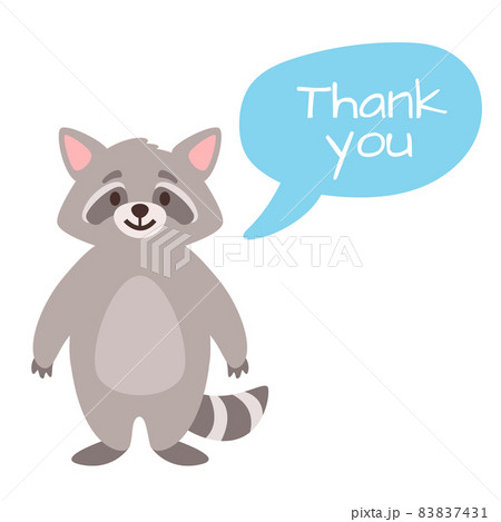 Vector cartoon style illustration of cute raccoon. Vector cartoon style illustration of cute raccoon. 83837431
