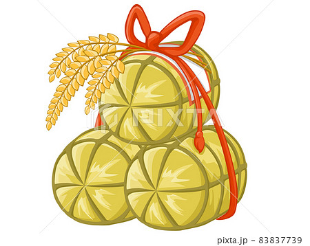 米俵と稲穂 お正月素材 アイコン ベクター画像のイラスト素材 7739