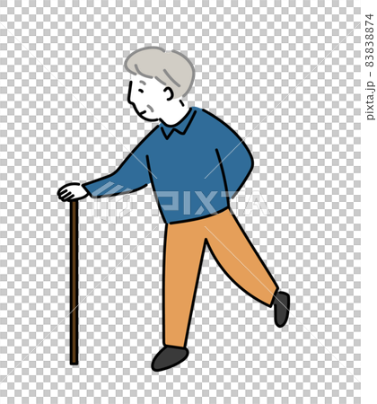 杖をついたおじいさん 杖 おじいさん イラストのイラスト素材 74