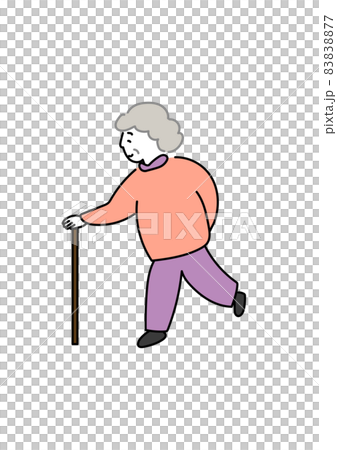 杖をついた老人 杖 おばあさん イラストのイラスト素材 77 杖をついた老人 杖 おばあさん イラストのイラスト素材 77