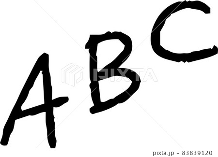 子供が描いたABCの落書き アルファベット 83839120