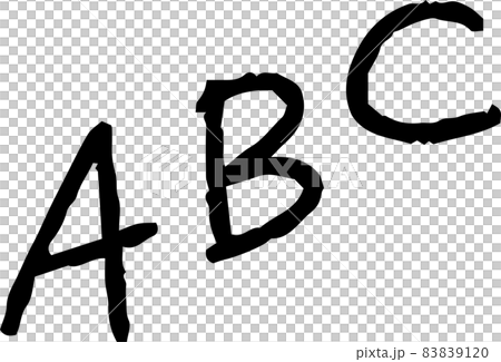 子供が描いたABCの落書き アルファベット 83839120