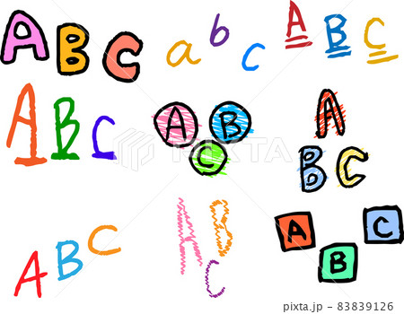 子供が描いたABCの落書き アルファベット セット 83839126