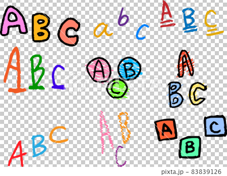 子供が描いたABCの落書き アルファベット セット 83839126
