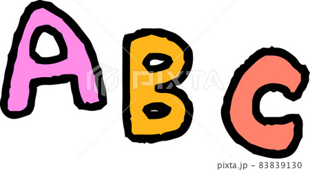 子供が描いたABCの落書き アルファベット 83839130